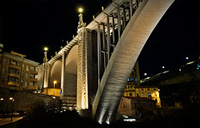 Viaducto viejo de Teruel. Vista nocturna del Viaducto viejo de Teruel.