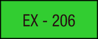 Rectángulo de color verde en el que está escrito las letra s EX, un guión y el número y 206.