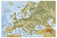 Mapa. Mapa físico de Europa.