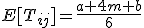E abre corchete T subij se cierra corchete se abre paréntesis Z se cierra paréntesis es igual a el cociente entre la suma de a más 4 por m más b y todo partido por 6.
