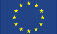 Bandera de la UE, fondo azul y estrellas amarillas formando un círculo.