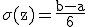 Sigma de z es igual a b menos a y todo  partido por 6.