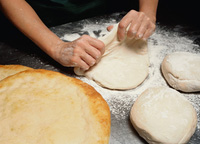 Haciendo pan.