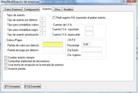 Pantallazo de un programa de contabilidad donde se presentan una serie de campos para introducir datos en el programa.