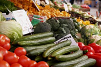 Diferentes verduras y hortalizas.