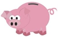 Hucha con forma de cerdito. Ilustración que muestra una hucha con forma de cerdito.