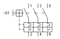 Esquema de relé magnetotérmico.