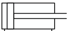 Símbolo de cilindro de doble efecto.
