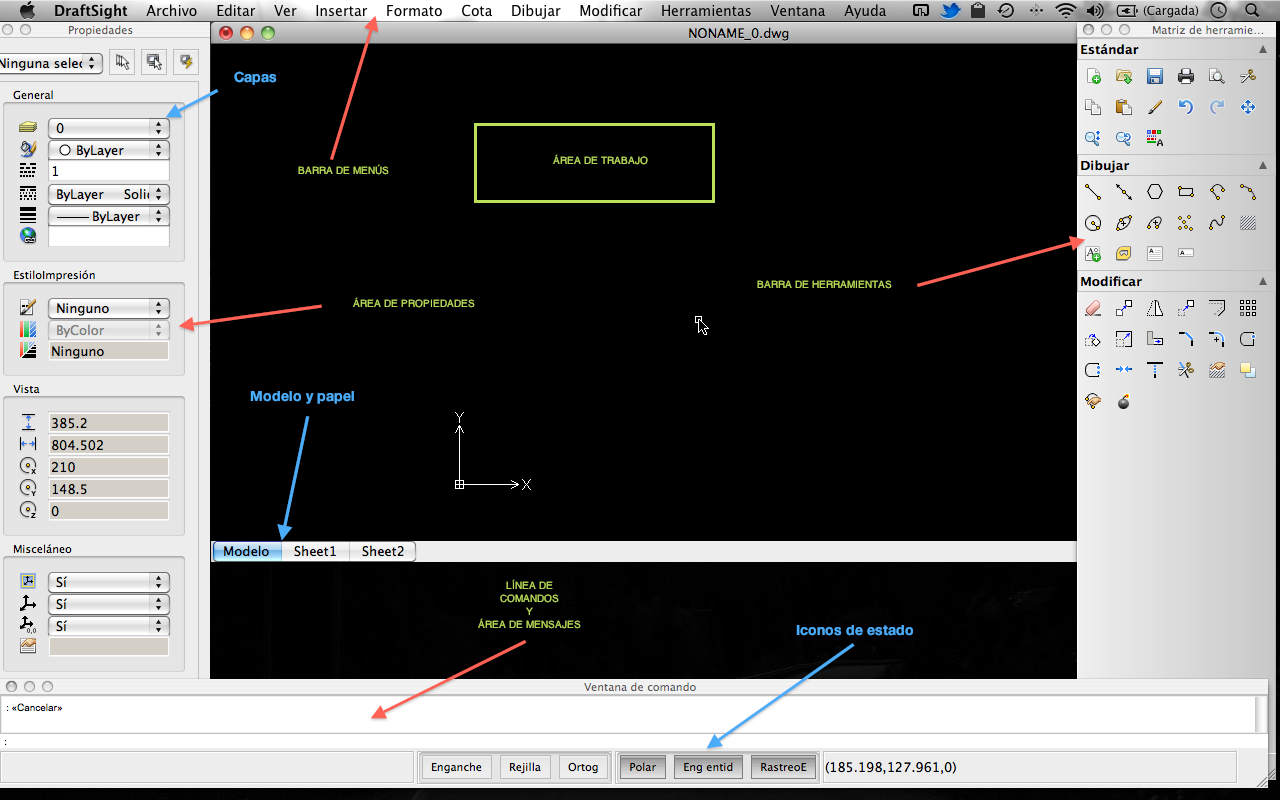 2.2.- El entorno de trabajo de DraftSight. | RGI03_CONTENIDOS