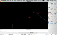 Imagen donde se muestra la barra de herramientas 'Vista' del Software DraftSight, que aparece recuadrada y marcada en la imagen.