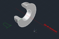Sólido de revolución generado a partir del giro de 270º de una polilínea cerrada sobre eje contenido en el plano XY.