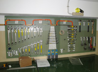 Imagen que muestra un panel de herramientas de taller.
