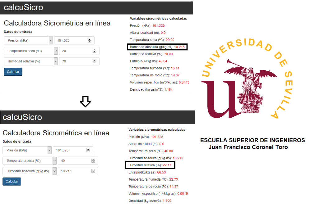 Calculadora psicrométrica online