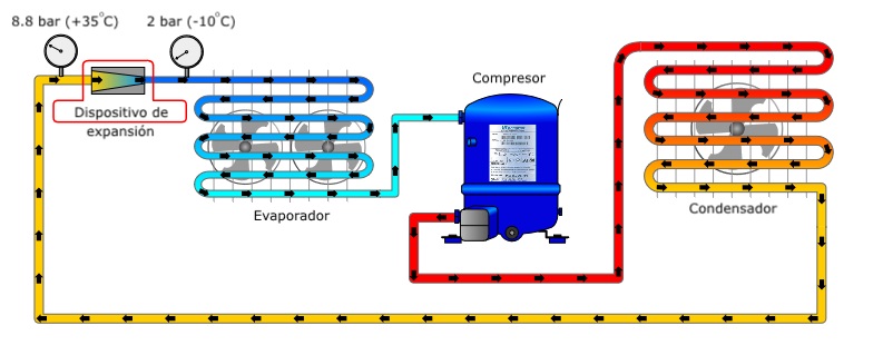 Citrcuito frigorífico y válvula de expansión