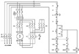 Esquema de control mediante lógica cableada de arrancador estrella-triángulo de motor trifásico.