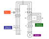 Esquema de circuito de potencia con indicación de bloques funcionales.
