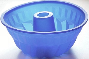 Imagen de un recipiente de silicona azul.