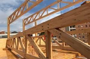 Imagen de una estructura con madera laminada.