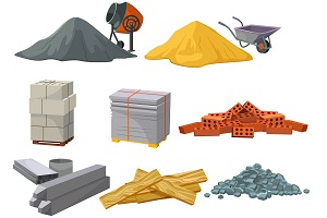 Imagen con varios materiales de construcción.