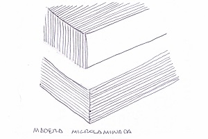 Dibujo de madera microlaminada.