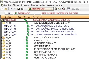 Imagen de la estructura en árbol de un documento de medición.