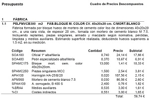 Imagen de un Precio Descompuesto
