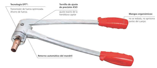 Imagen que muestra un ensanchador de tuberías metálicas.