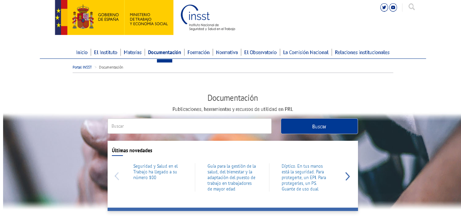 Ilustración de la Web del Instituto Nacional de Seguridad e Higiene en el Trabajo
