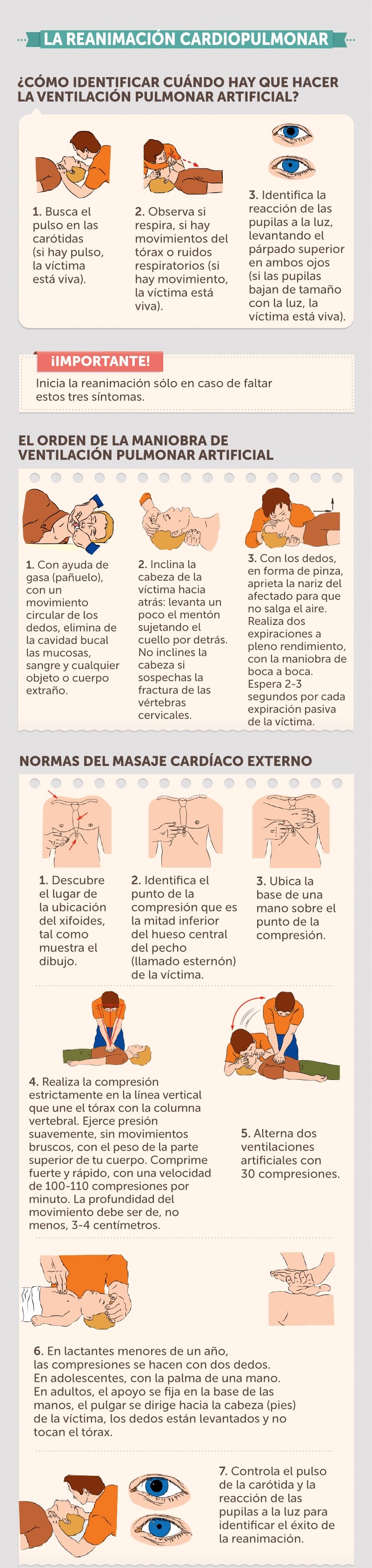 Guía primeros auxilios. Reanimación cardiopulmonar