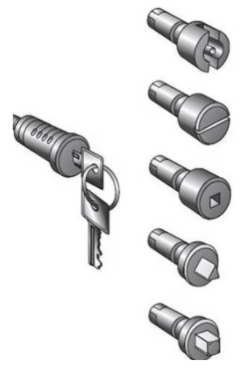 Ilustración de diferentes tipos de cierres para las puertas de los cuadros eléctricos