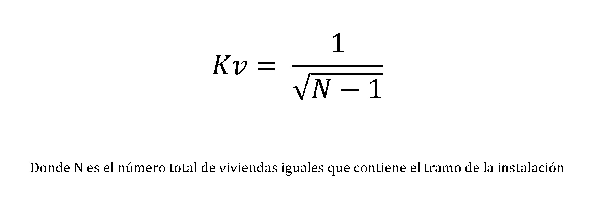 Fórmula para determinar el coeficiente de simultaneidad de un grupo de viviendas iguales