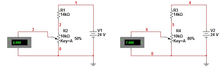 Imagen del circuito divisor con potenciómetro