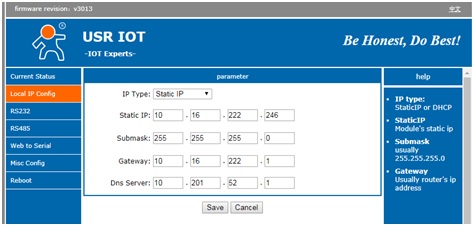 Imagen de la nueva dirección IP