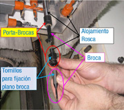 Muestra las partes de portabrocas + broca.