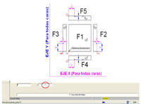 Muestra la programación de la línea junto a la imagen CAD que indica de donde sale cada dato 1.