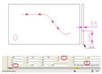 Muestra la programación de la línea junto a la imagen CAD que indica de donde sale cada dato 14.