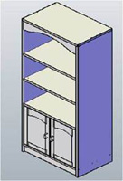 Muestra una vista de mueble generado con software Imos.