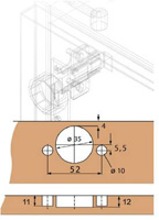 Muestra como insertar una bisagra con Imos.
