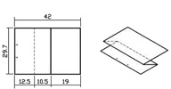 Forma de plegado de un formato A2 hasta alcanzar el formato A4. 