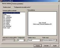 Cuadro de diálogo donde se muestran las características que se pueden aplicar a la ventana gráfica del programa.