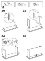 Plano de montaje de un cajón con instrucciones.