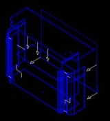 Plano de montaje del bloque central de un mueble.