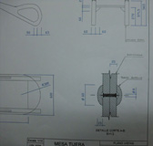 Detalles de representación gráfica de la mesa tijeras.