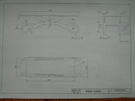 Plano de representación gráfica de la mesa tijeras.