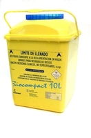 Imagen de un contenedor amarillo para residuos contaminantes.