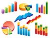 Diferentes diagramas de barras y de sectores.