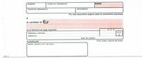 Imagen que muestra un recibo normalizado. En el recibo normalizado mostrado hay espacio reservado para rellenar datos del siguiente estilo: número de recibo, lugar de libramiento, importe en número, importe en letra, fecha de libramiento, vencimiento, domicilio de pago, cuenta corriente, información y firma del librado y del librador, entre otra información.