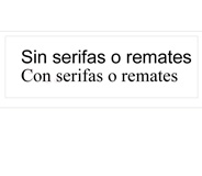 Imagen de una frase escrita con dos tipos de tipografía, una que tiene remates o serifas y la otra que no que sirve de comparación entre un tipo y el otro.
