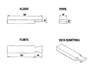 Imagen que muestra un croquis a mano alzada de las distintas vistas de una pieza.