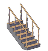 Imagen que muestra una escalera relizada con autocad.